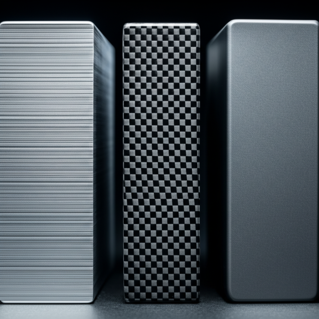 artistic representation of key materials for drone parts aluminum carbon fiber and titanium