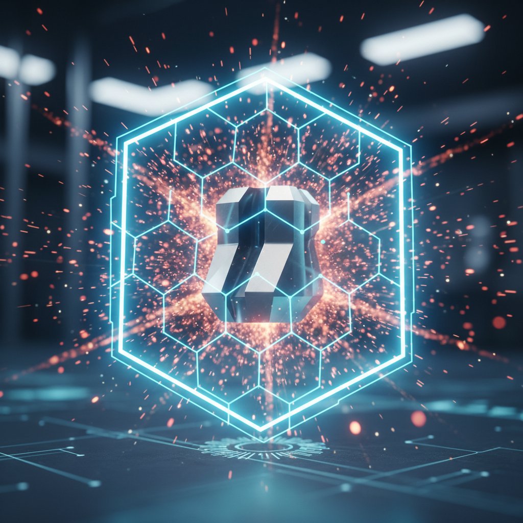 abstract representation of a protective pvd coating shielding a tool die from wear particles