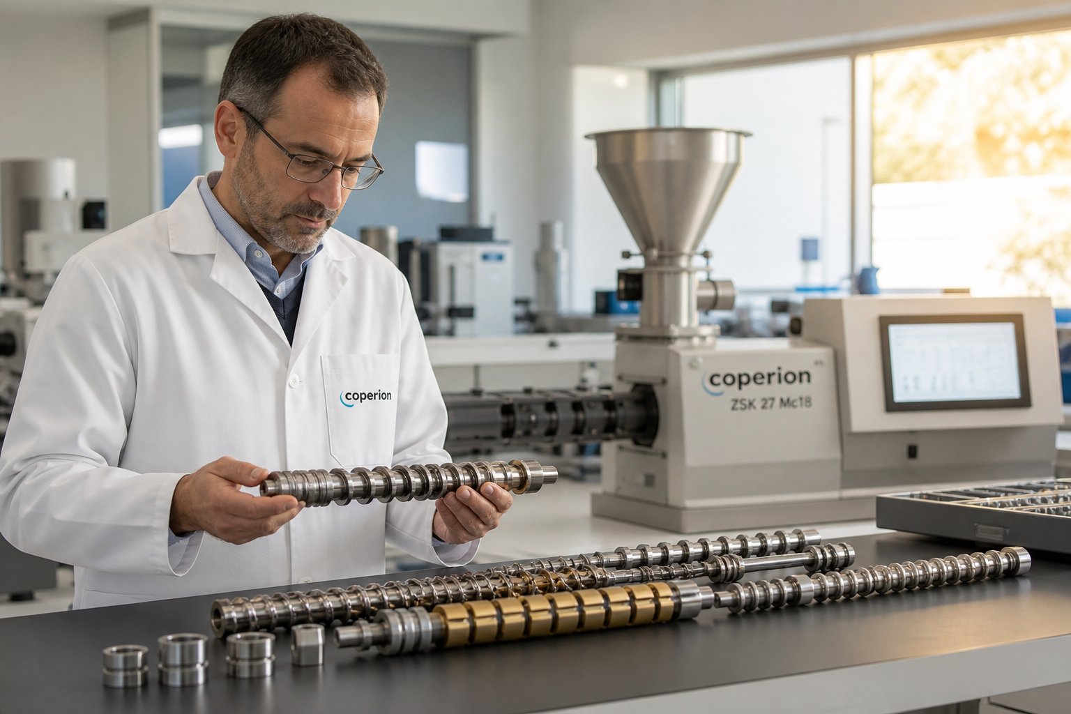 a researcher evaluating modular screw elements for a lab scale twin screw extruder to match specific experimental requirements