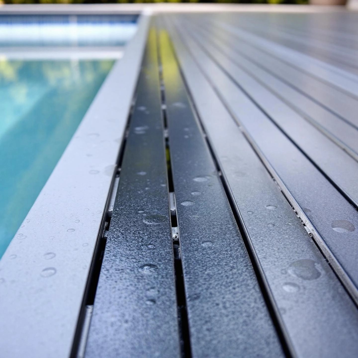 aluminum pool deck surface showcasing non slip rust resistant qualities