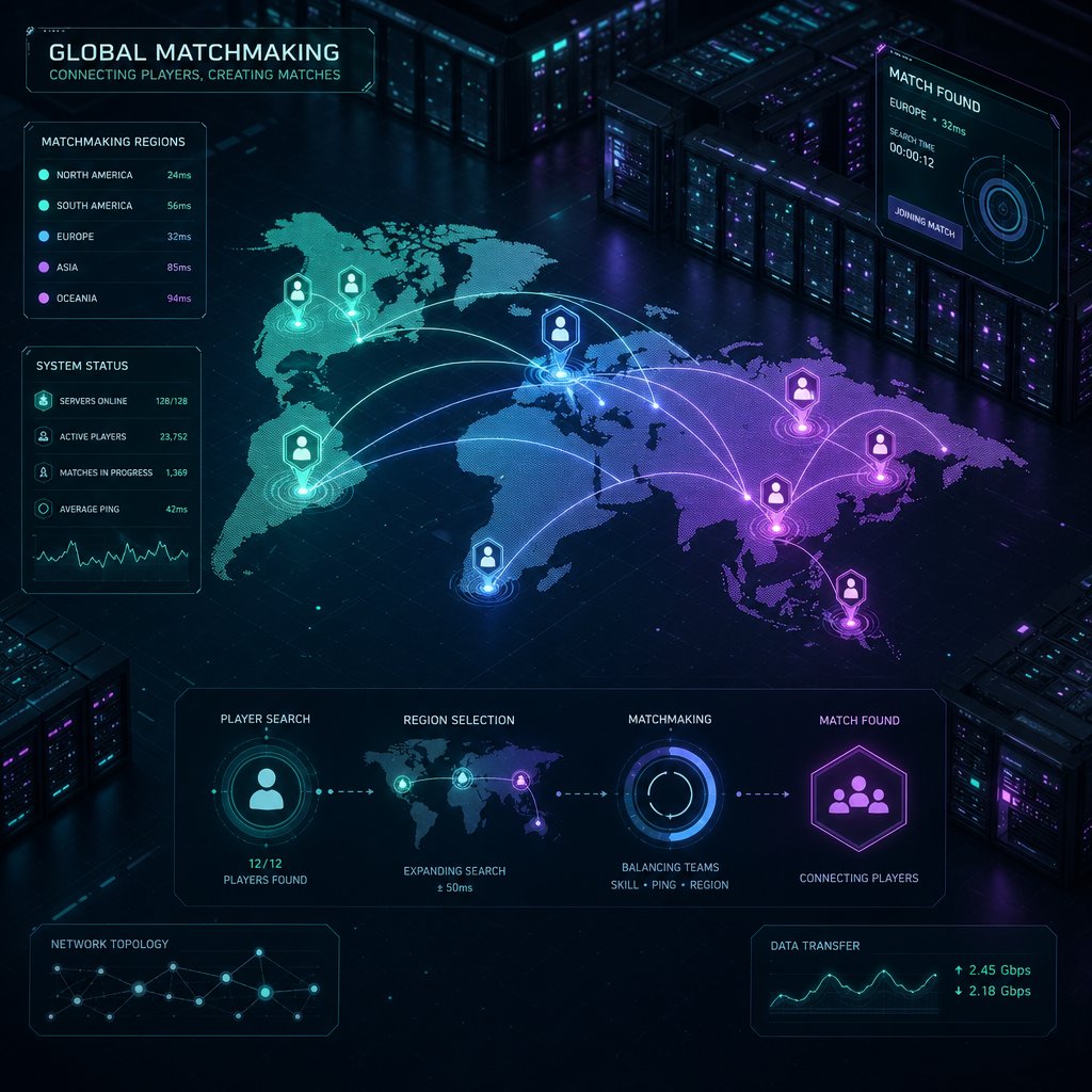 auto match filters teammates by server region and map selection before forming squads