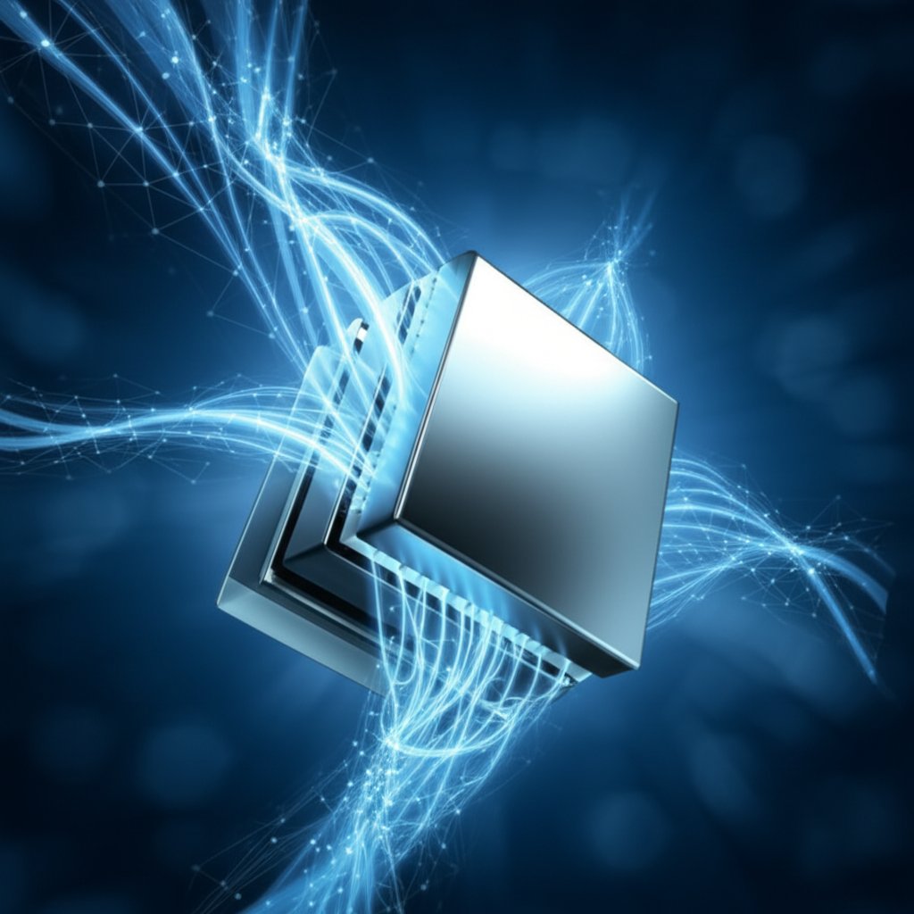 conceptual art showing the fusion of die casting with digital technology and advanced materials