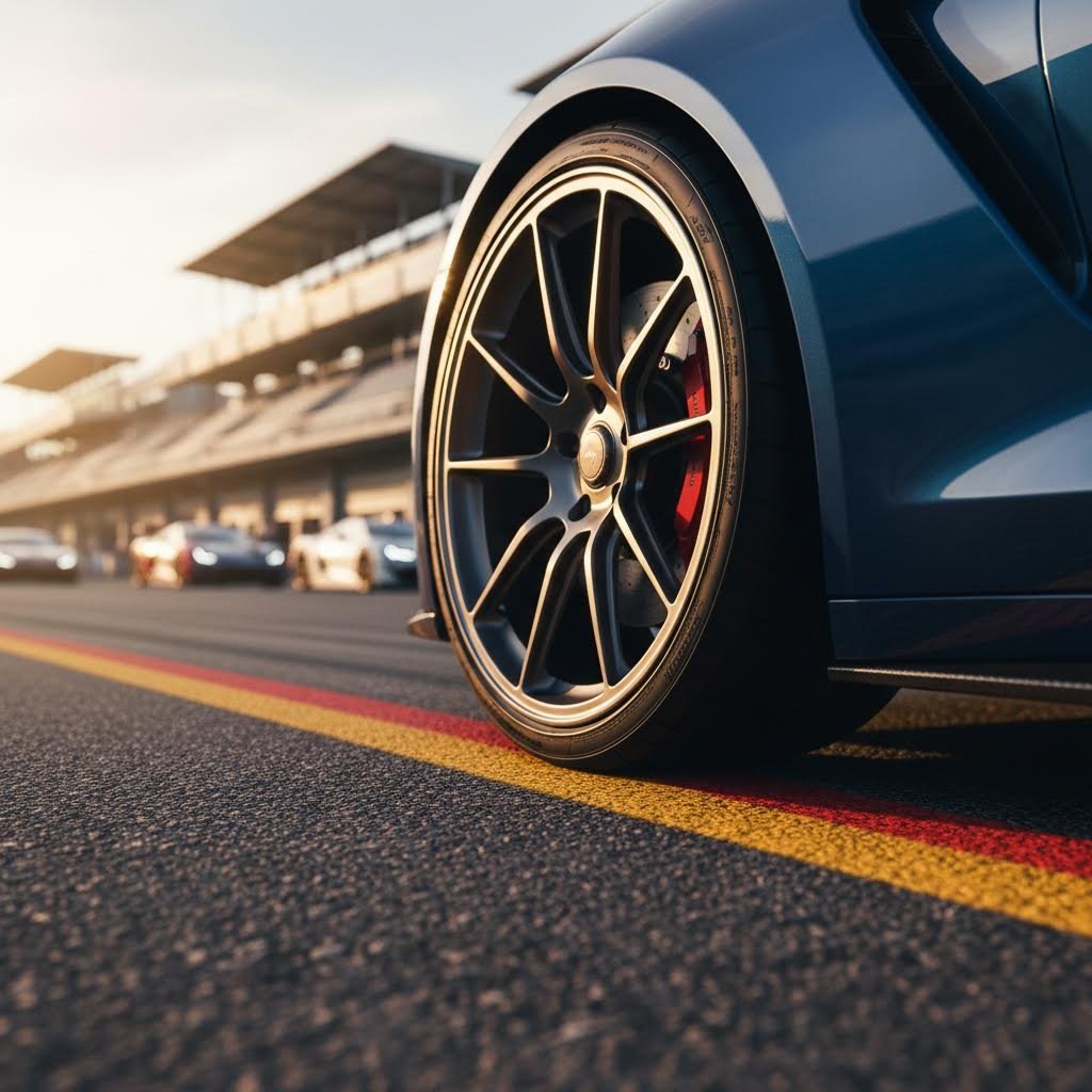 lightweight forged wheel optimized for track performance and competitive motorsport use