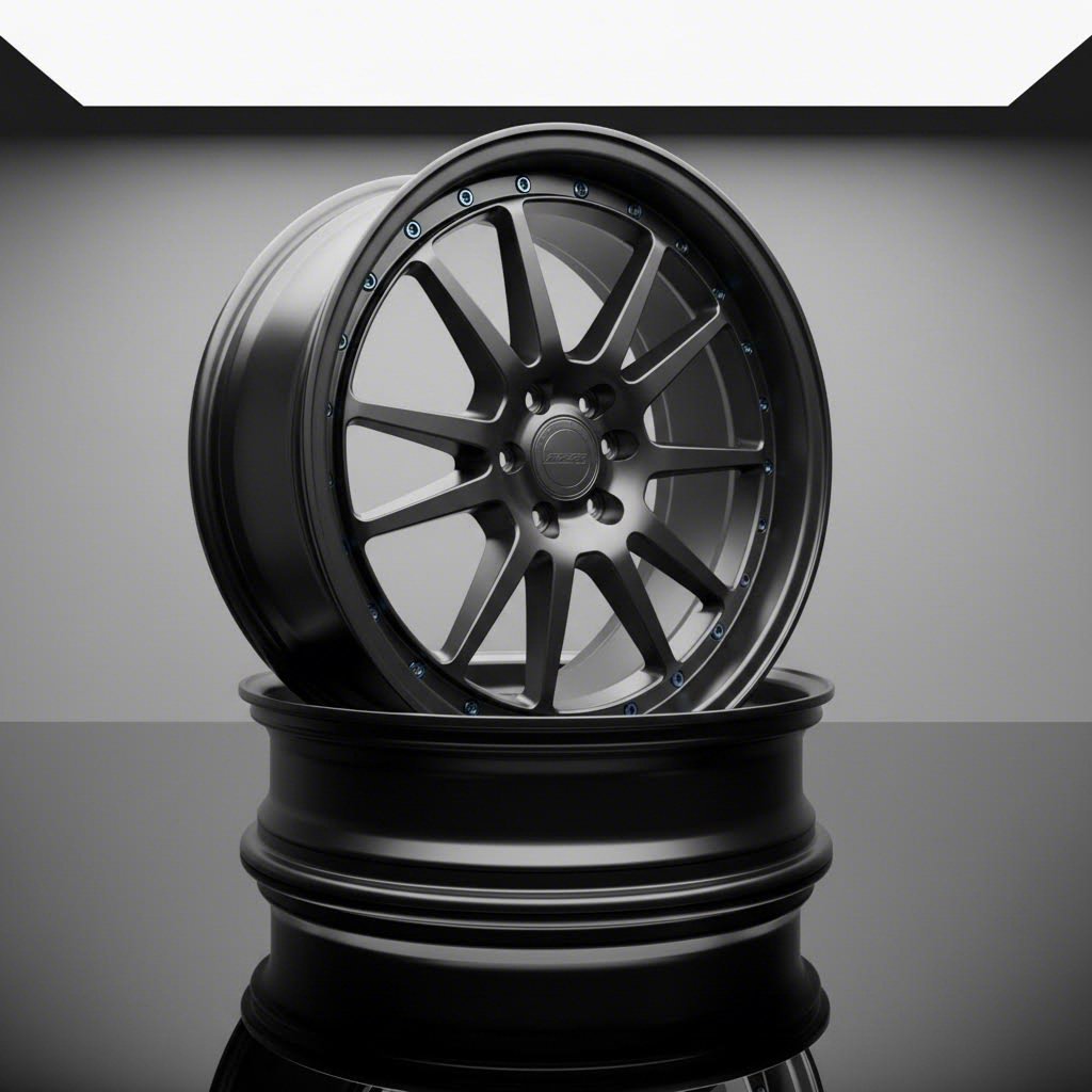 two piece forged wheel construction showing separate barrel and center components