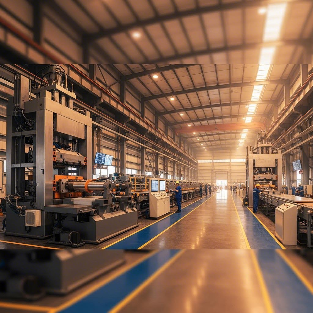 integrated manufacturing facility with extrusion presses and finishing capabilities