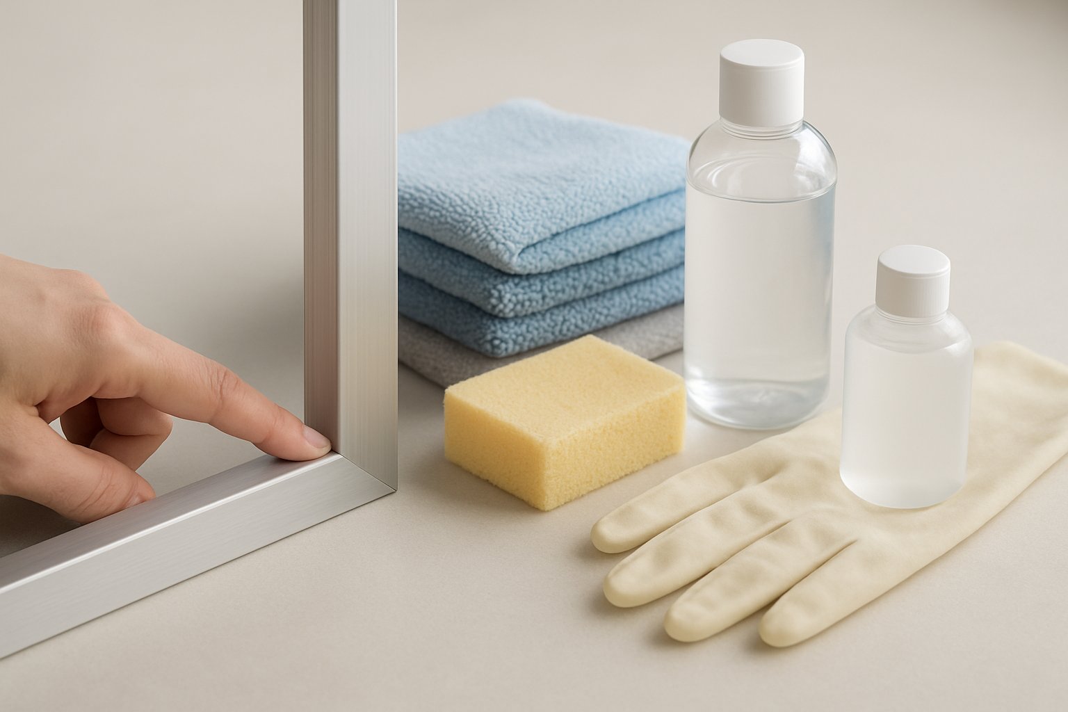 safe supplies and a hidden spot test for anodized aluminum care