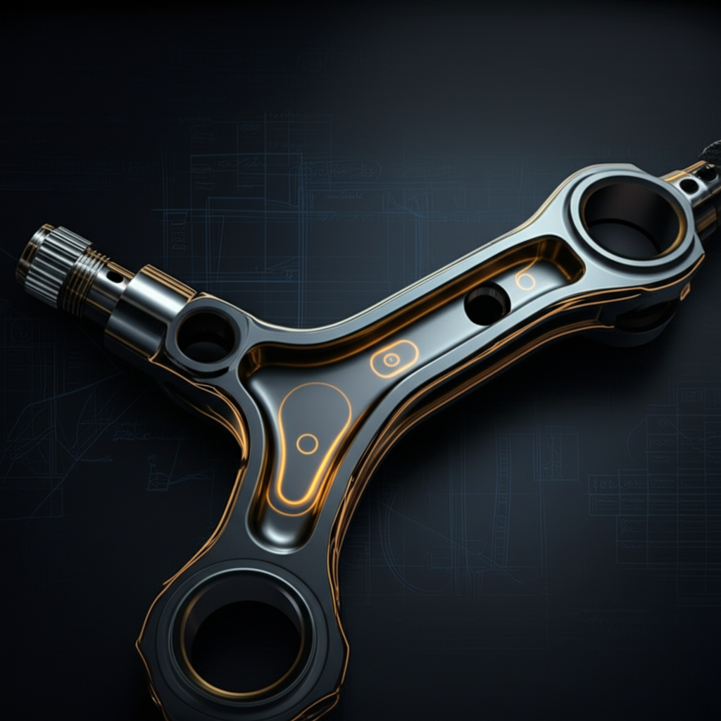 illustration of enhanced metal grain flow in a near net shape forged component