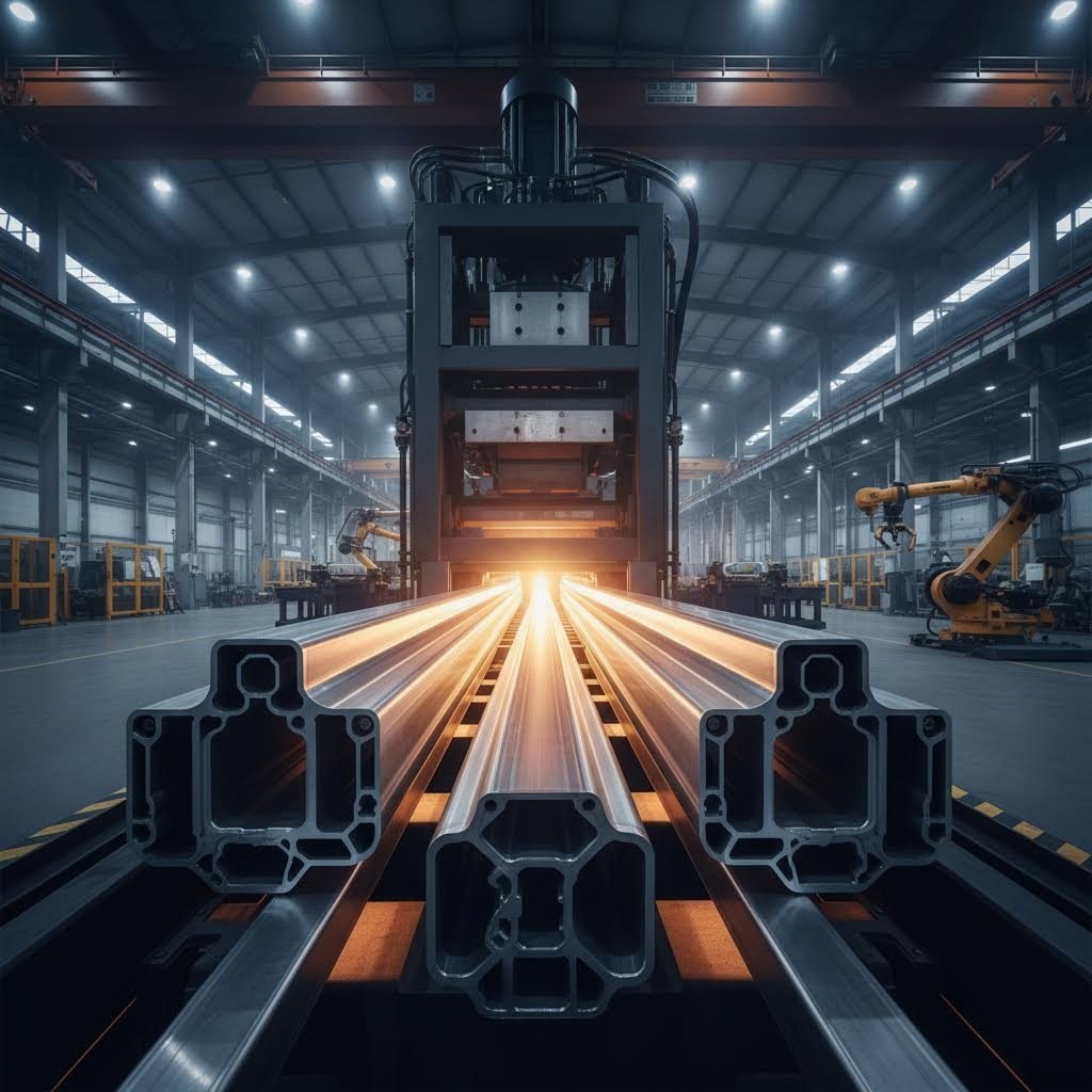 automotive aluminum extrusions in modern manufacturing facility