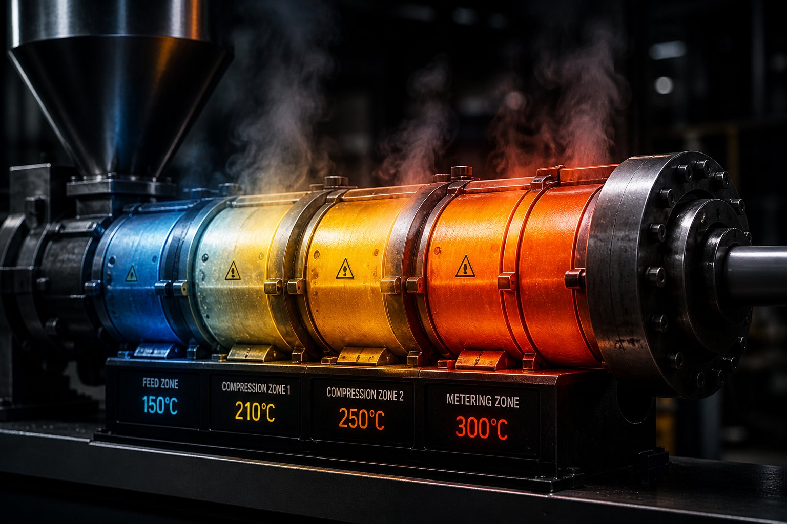 barrel temperature zoning on a twin screw extruder is critical for keeping pvc within its safe processing window