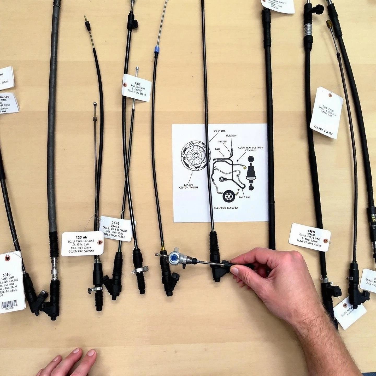 comparing clutch cables for correct vehicle fitment