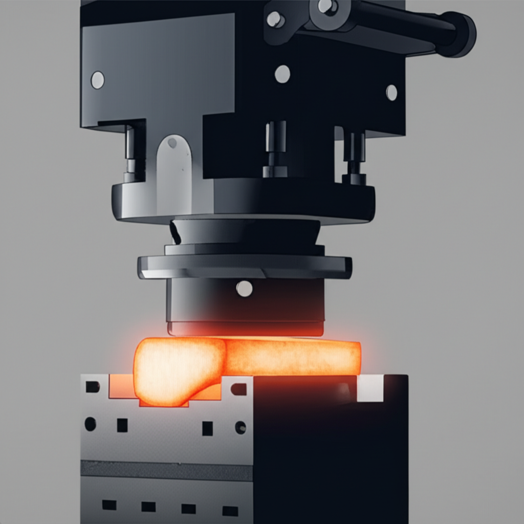 diagram showing the four key stages of the hot forging process for automotive parts