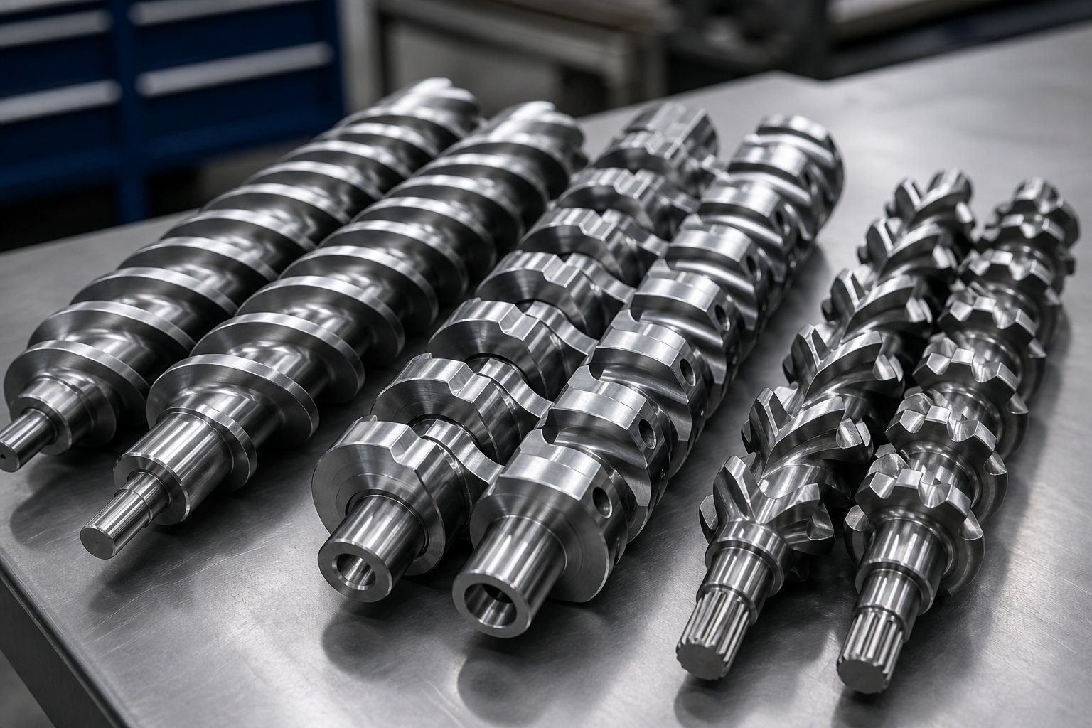 modular twin screw elements including conveying elements kneading blocks and gear type mixing elements