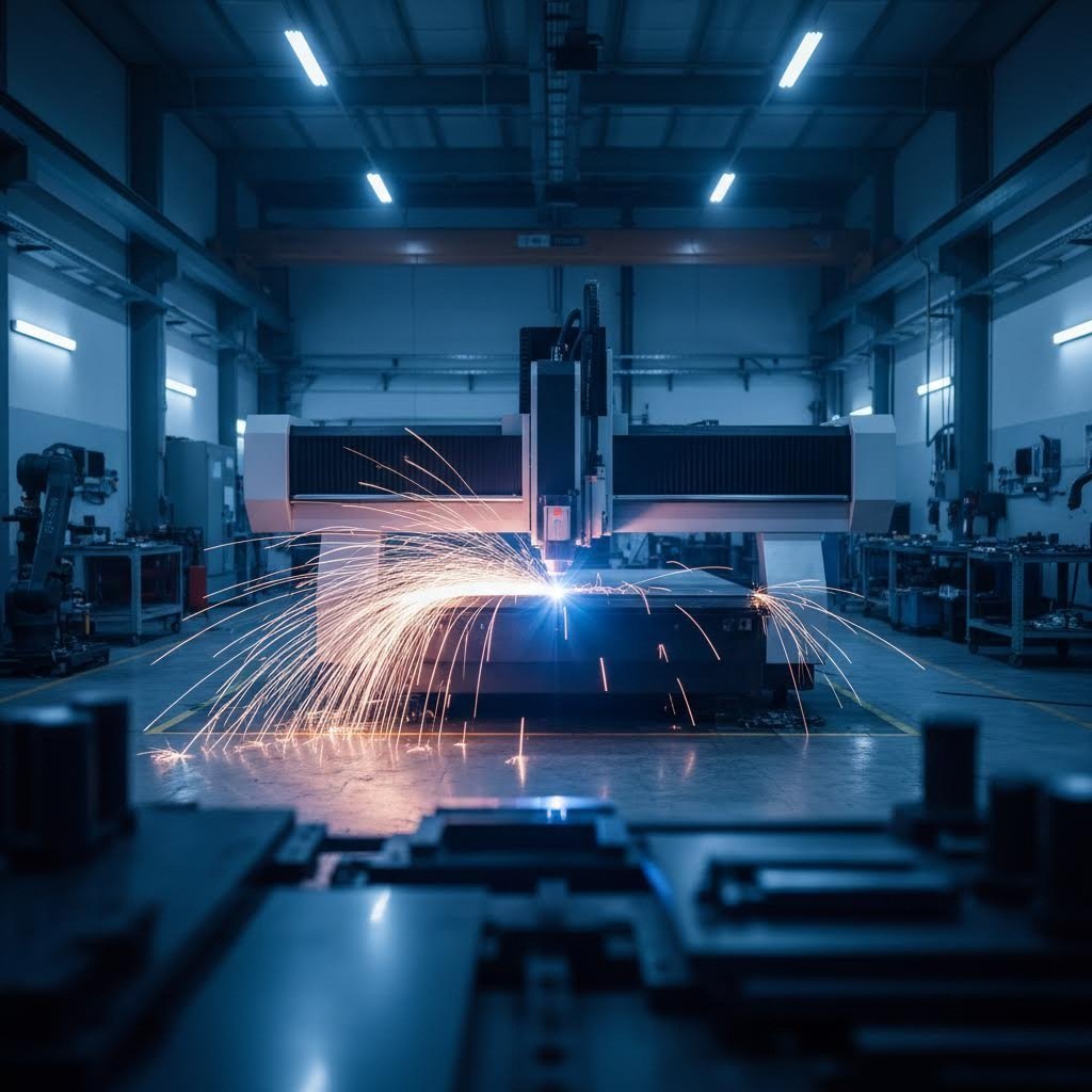 modern cnc laser cutting system performing precision sheet metal fabrication