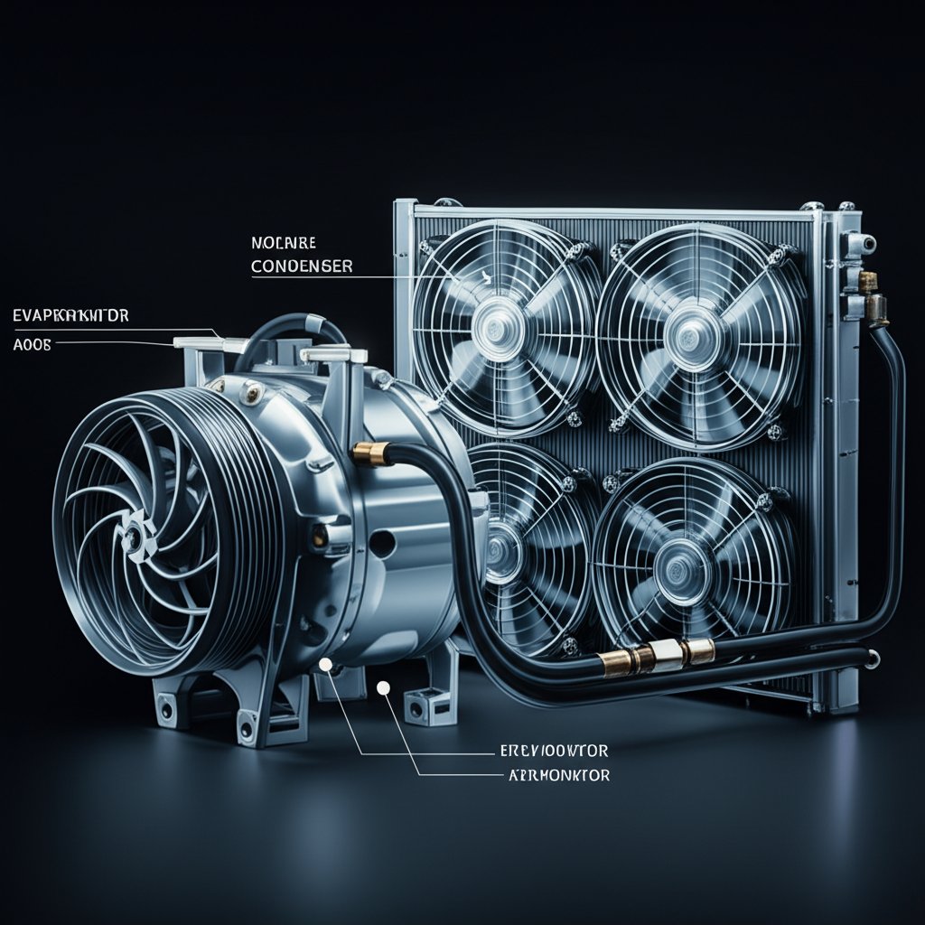 illustration of major automotive hvac parts and their typical locations