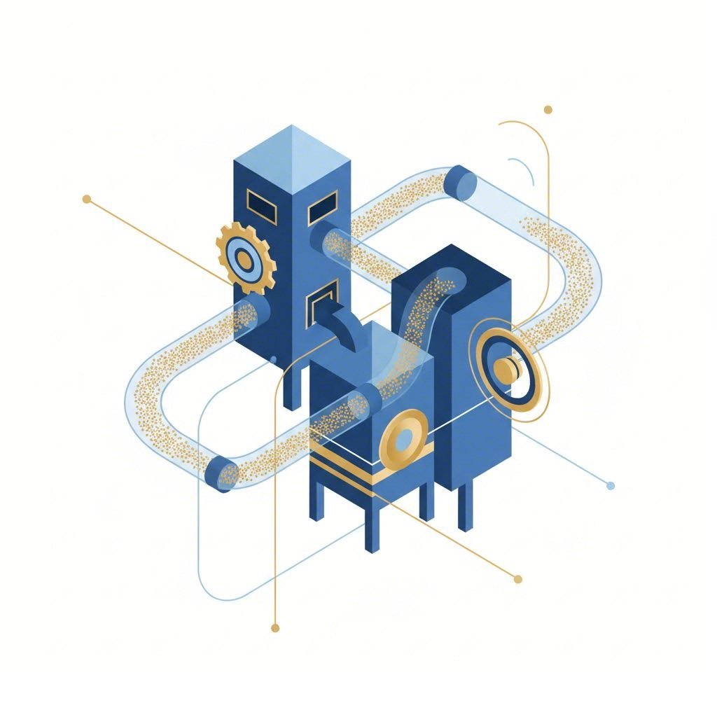 Conceptual art of an efficient grain handling equipment system