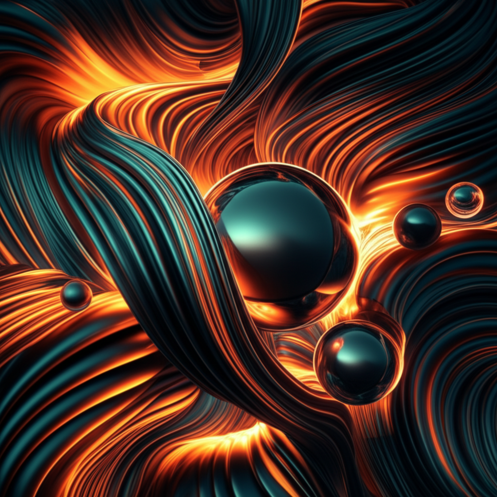 conceptual illustration of metal grain flow disruption around complex geometric shapes during the forging process