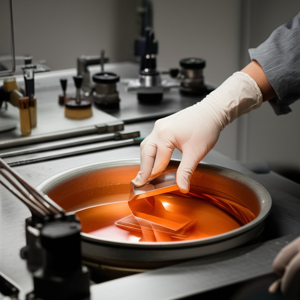 copper plating steel in a controlled workshop environment