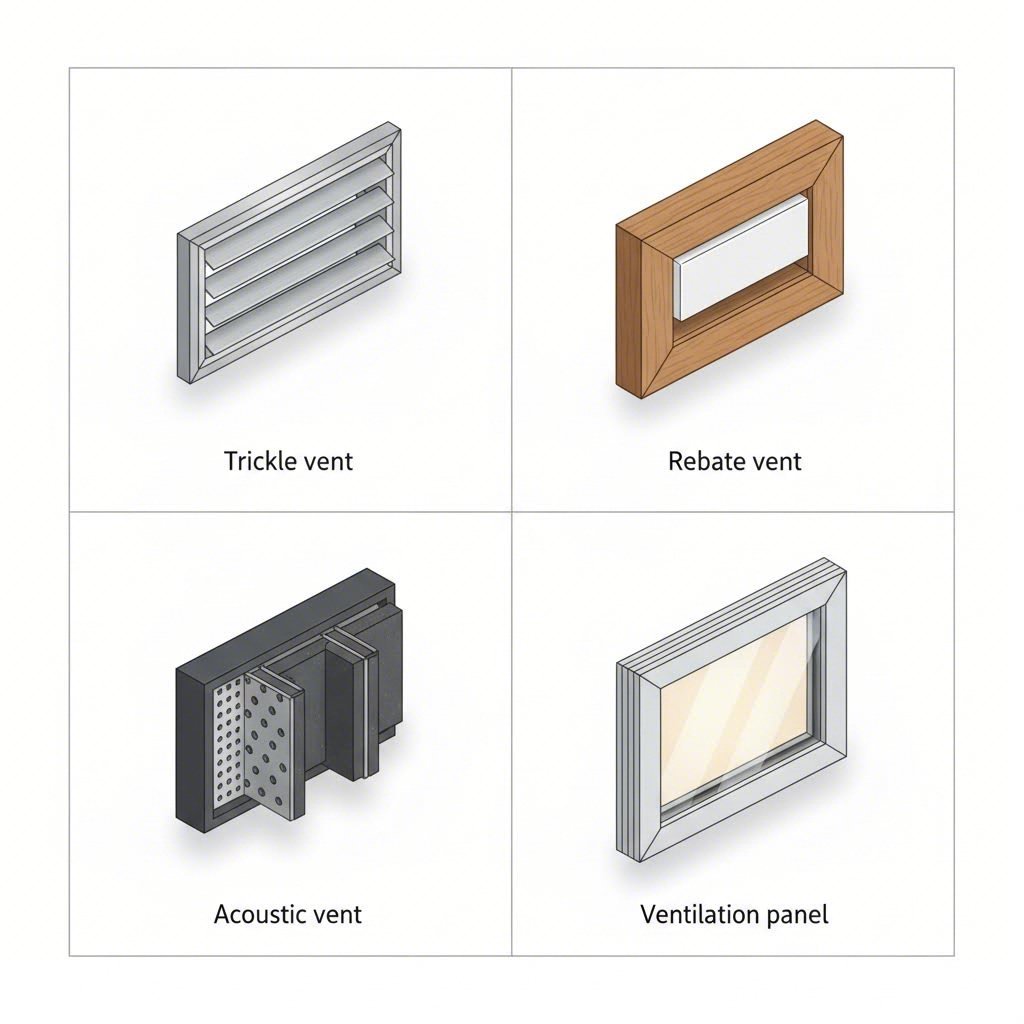 four main types of window frame vents used in residential buildings