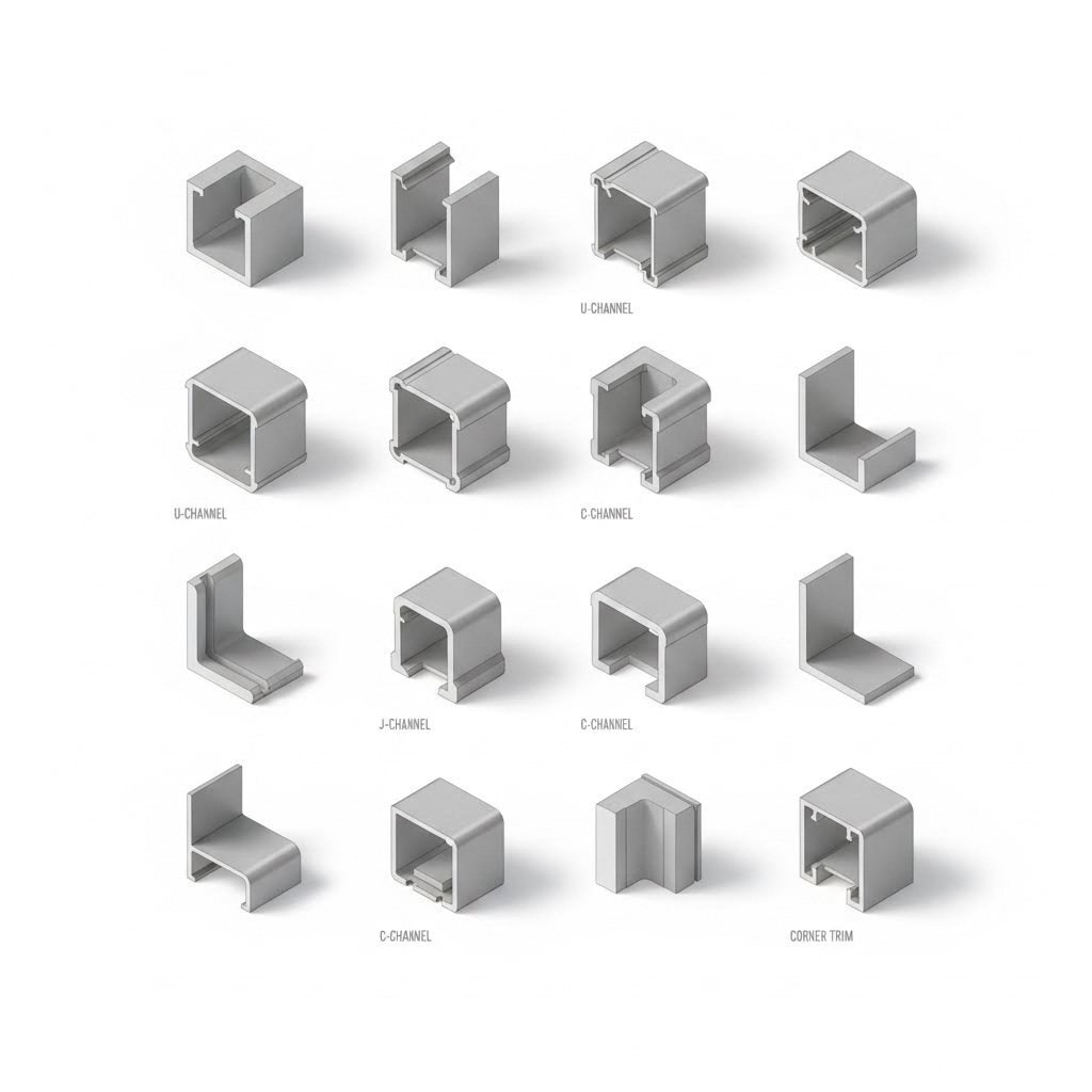 common aluminum extrusion profile shapes for decorative and architectural applications
