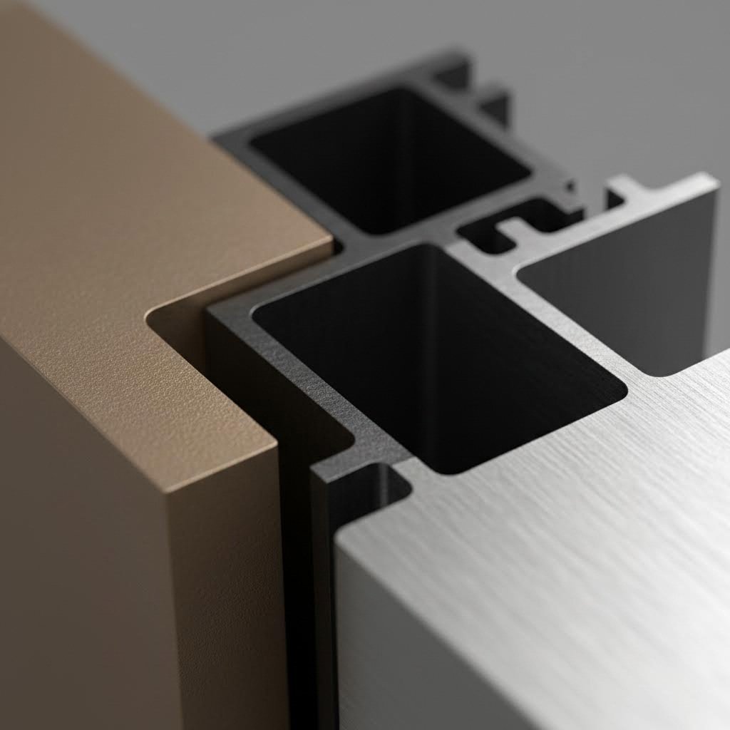 aluminum storefront profiles showcasing diverse finish options from anodized to powder coated