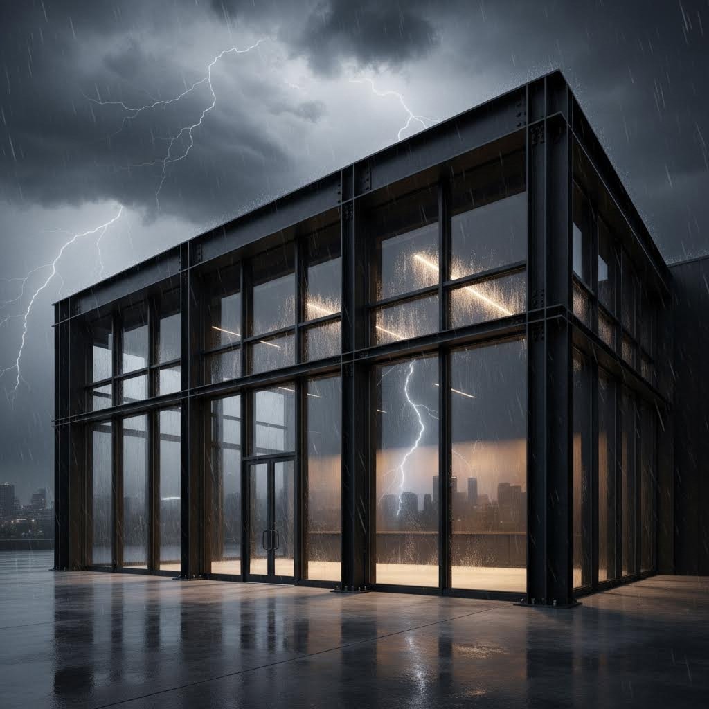 impact rated aluminum storefront system engineered for hurricane prone coastal construction