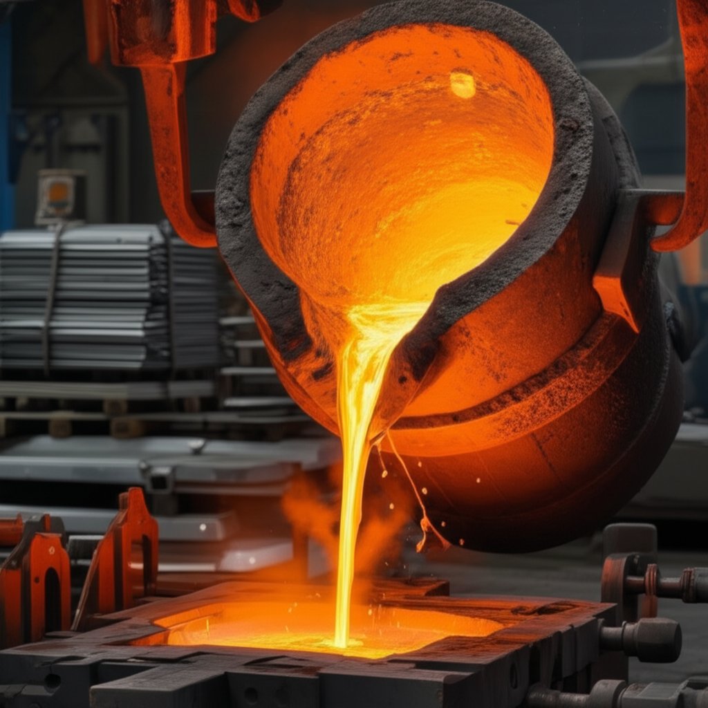 molten aluminum being poured in an industrial facility highlighting its importance in manufacturing