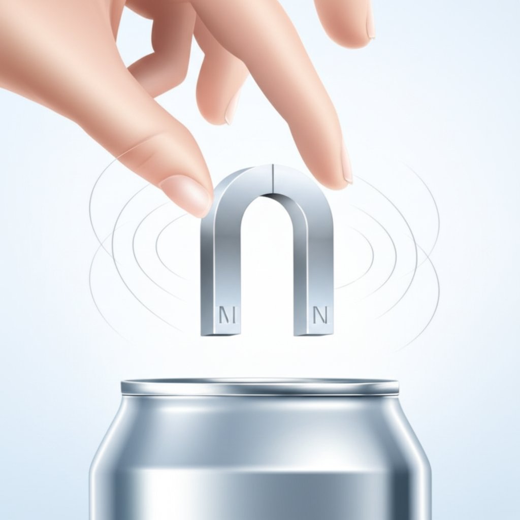 a magnet does not stick to aluminum highlighting its non magnetic nature