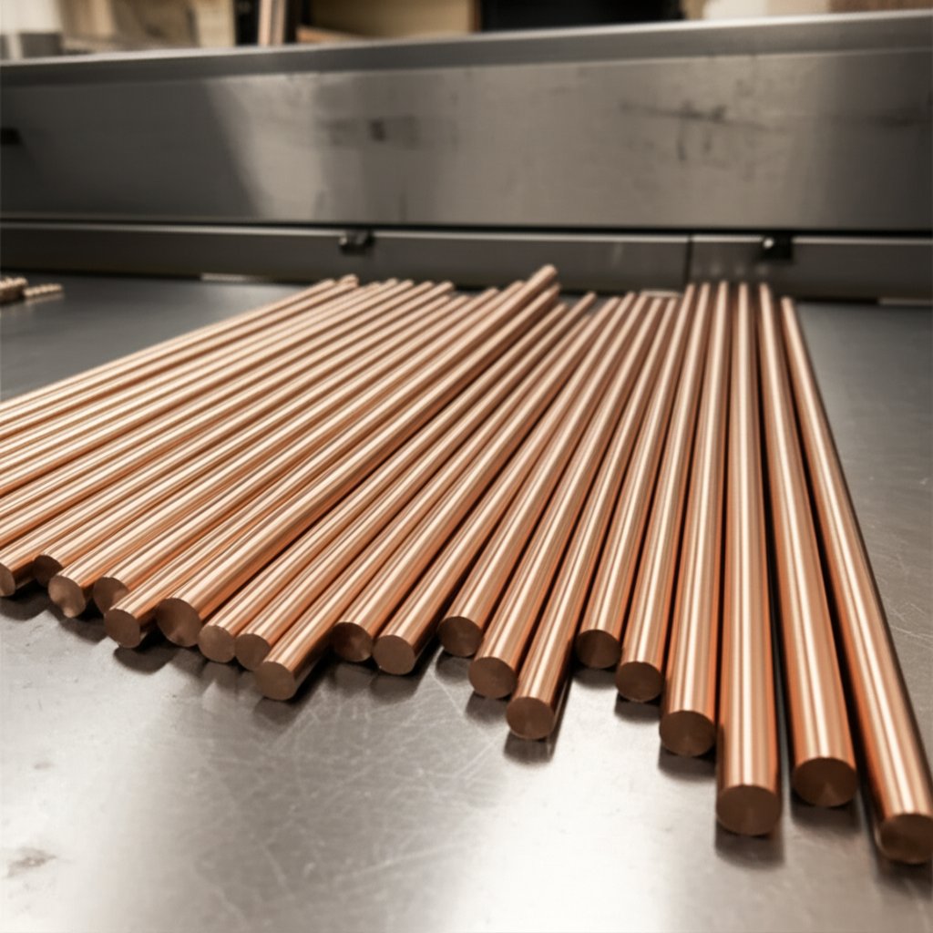 phosphor bronze rods and springs on a workbench showcasing their engineering quality