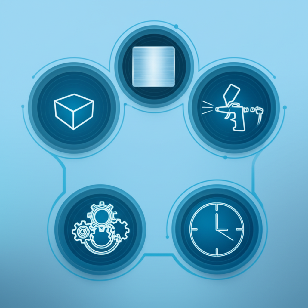 diagram showing the primary factors that influence cnc machining costs