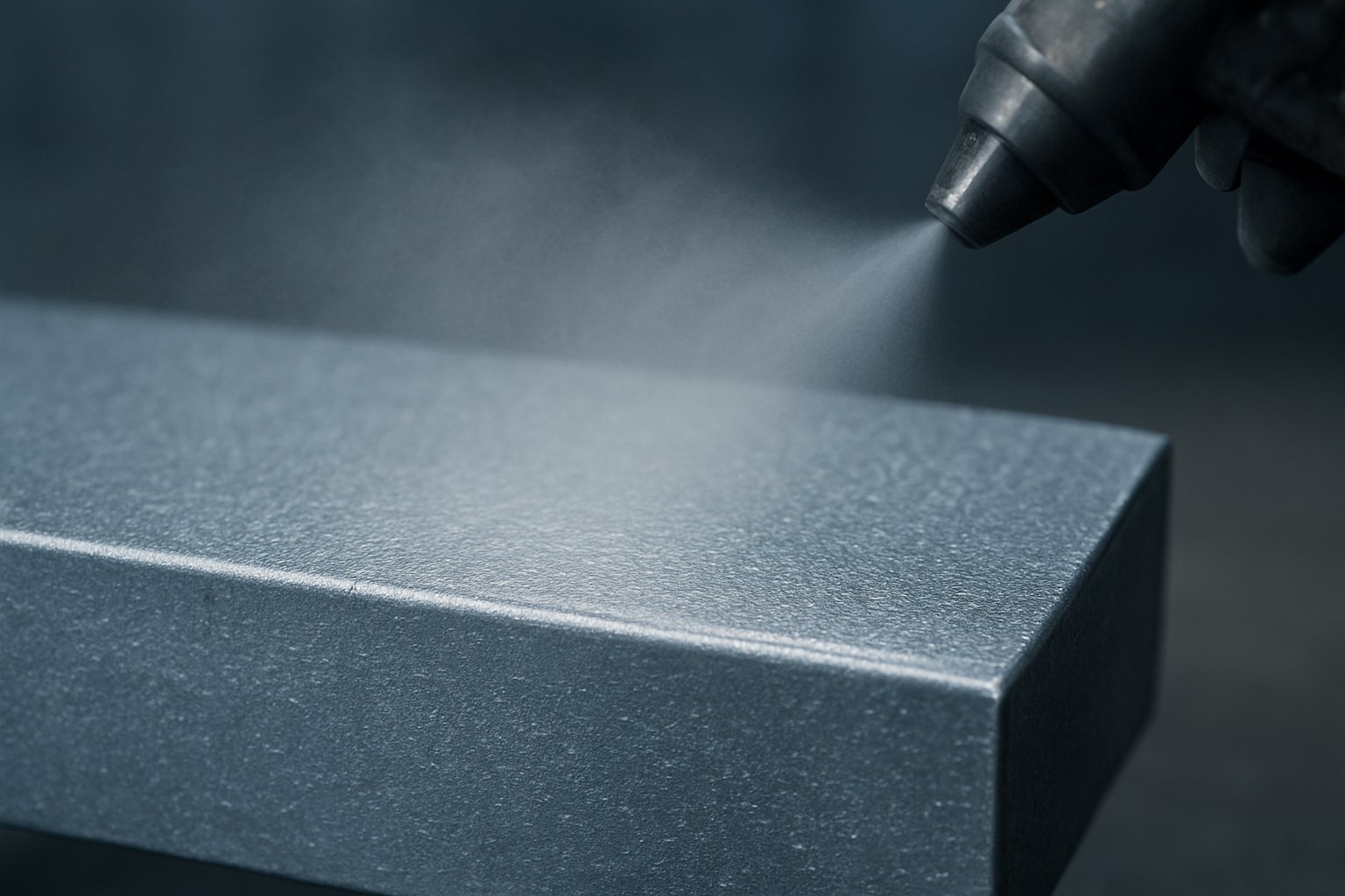 zinc coated steel surface before powder coating