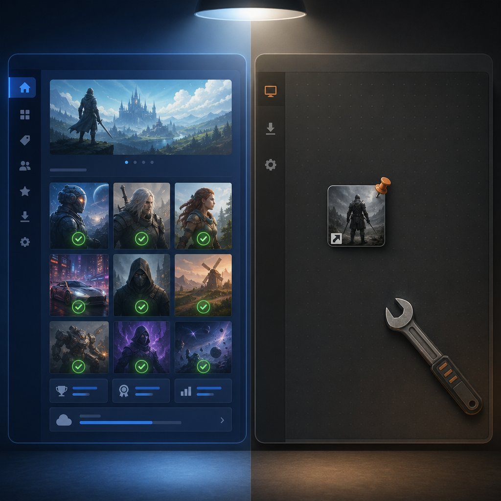 official steam releases and non steam shortcuts look similar in your library but offer very different levels of integration