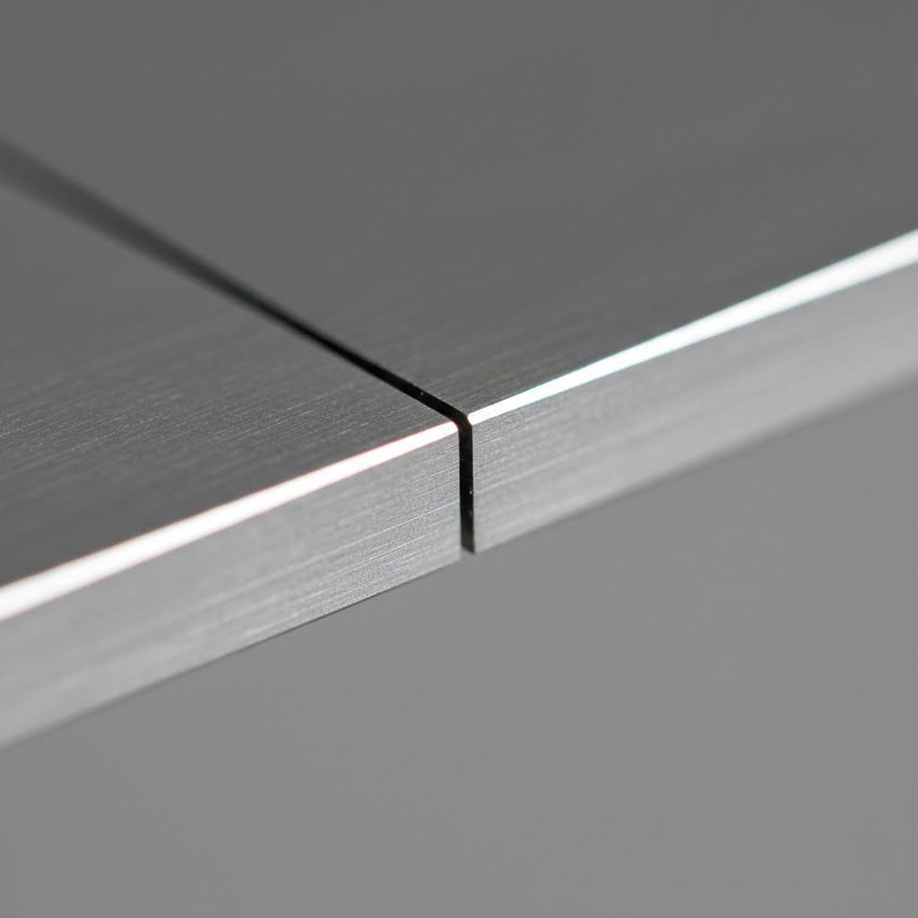 close up view of properly sheared metal edge showing clean cut quality