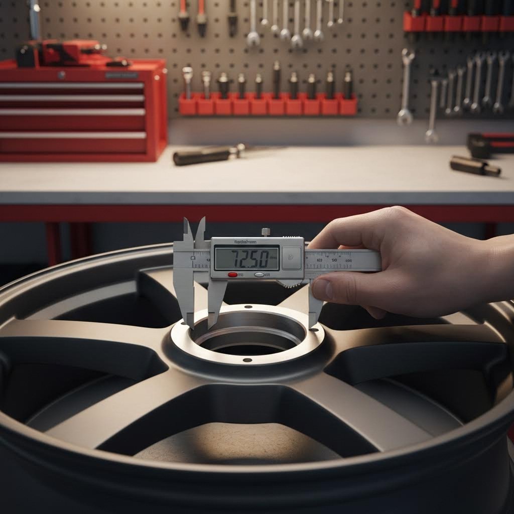 using digital calipers to accurately measure wheel center bore diameter