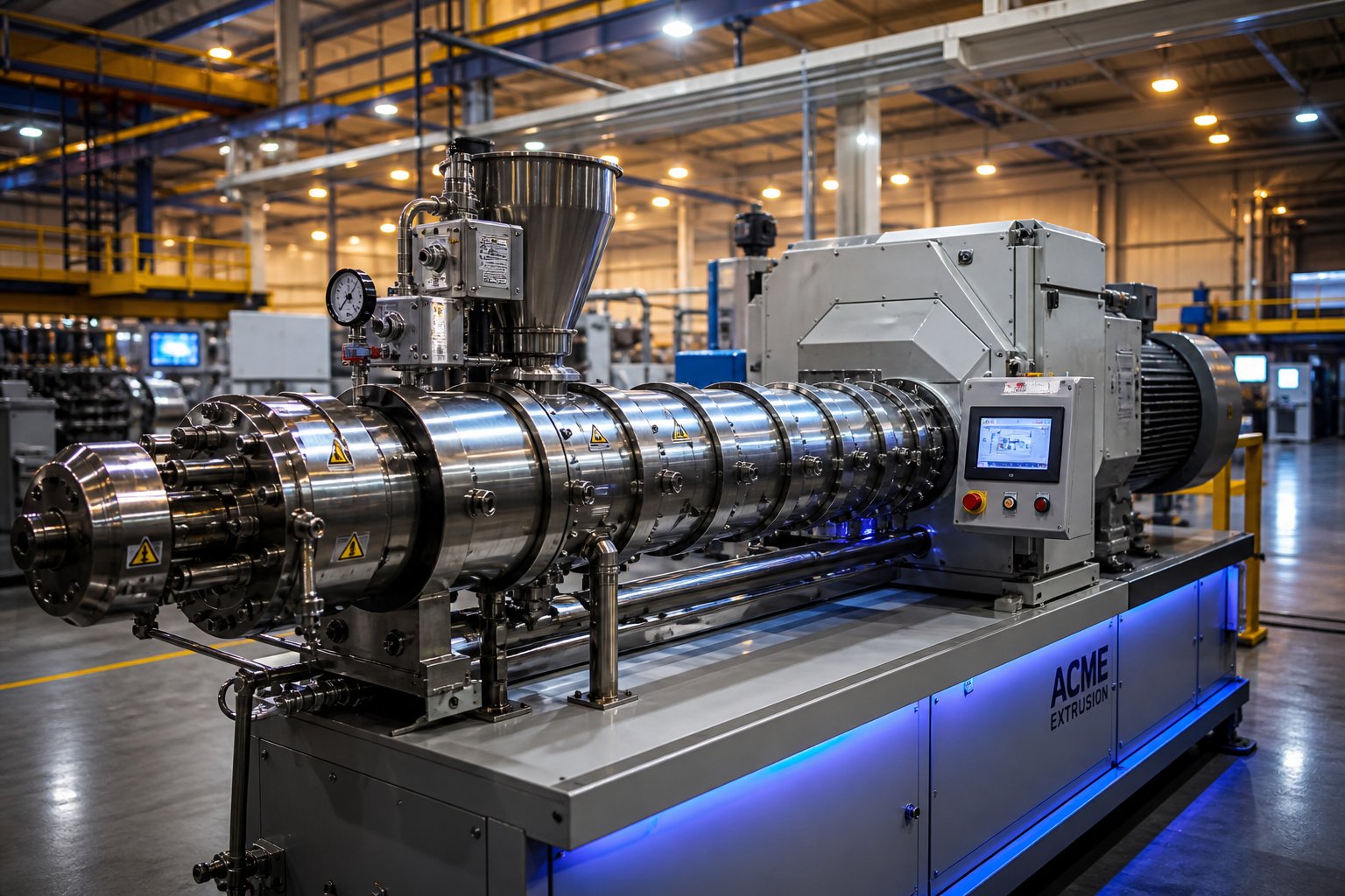 a twin screw extruder system on the factory floor %E2%80%94 the machine your manufacturer choice will define for a decade