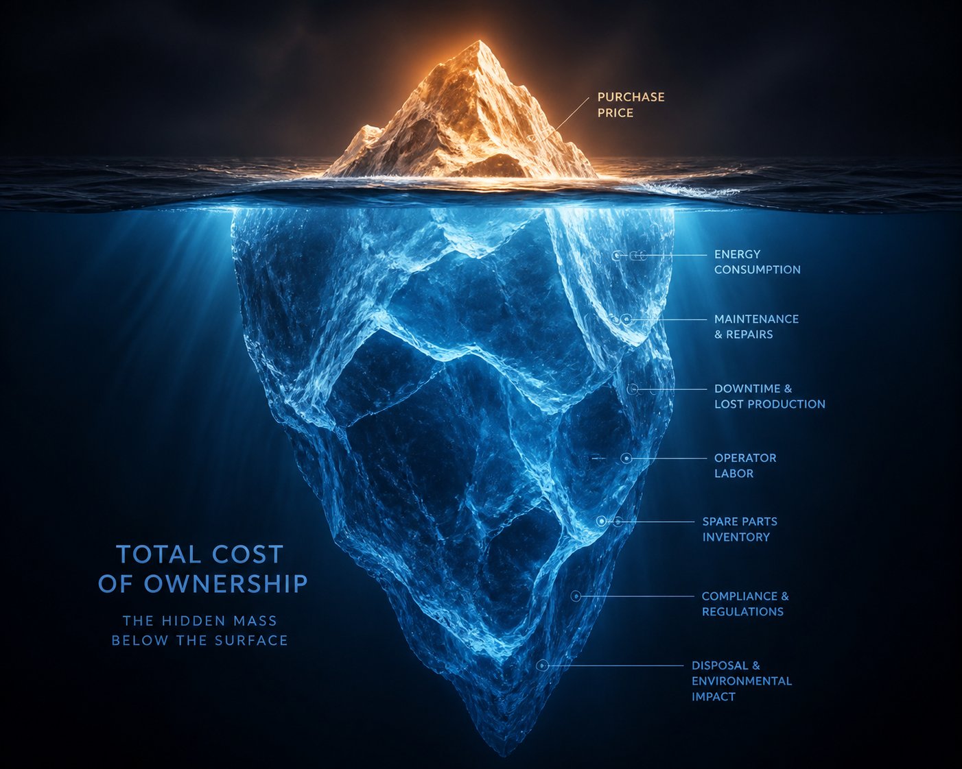 purchase price is the visible tip %E2%80%94 operational costs hidden below the surface often dwarf the original invoice