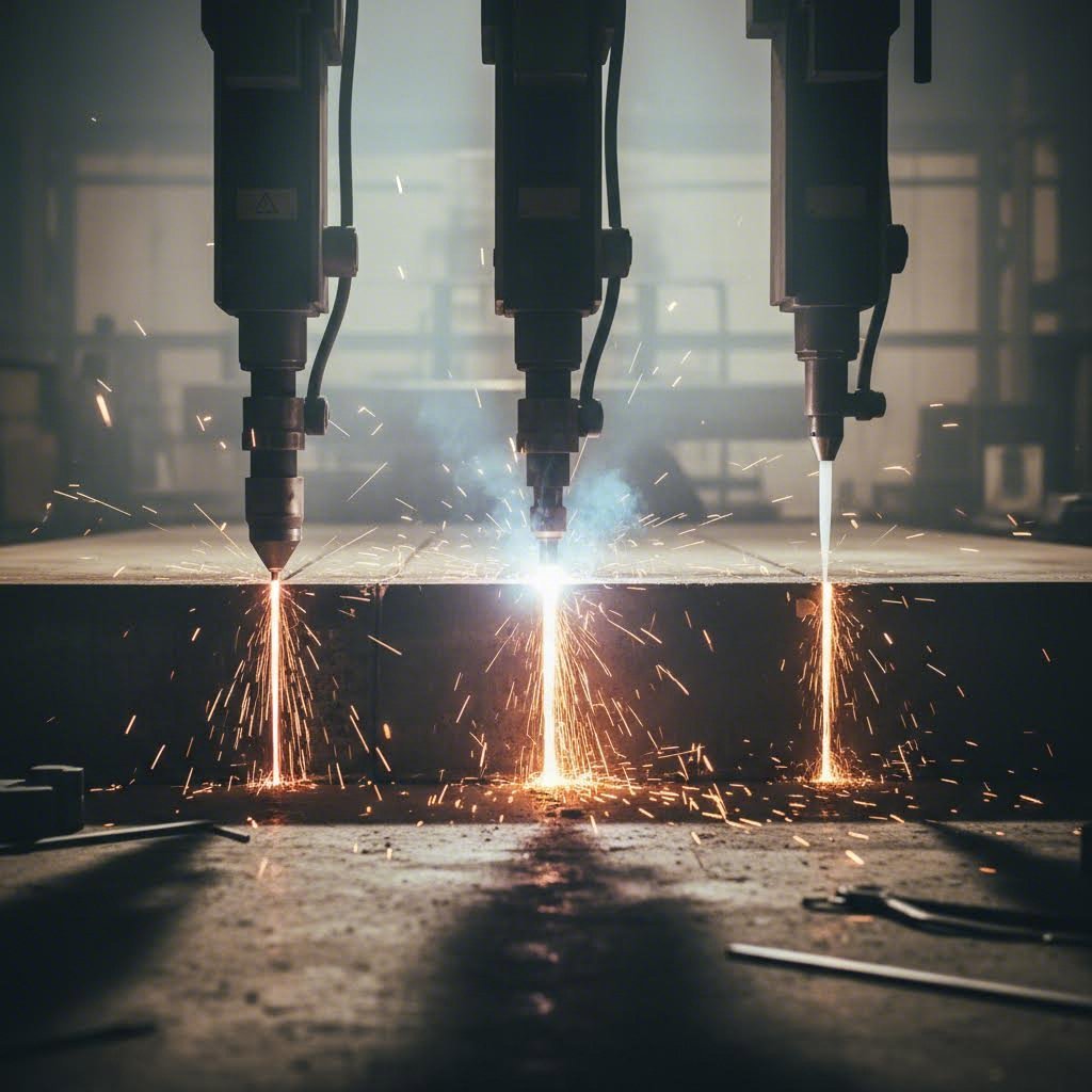 comparison of laser plasma and waterjet cutting technologies on metal plates