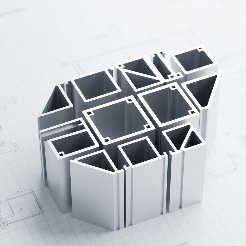 aluminum extrusion profiles showcasing various structural cross sections for engineering applications