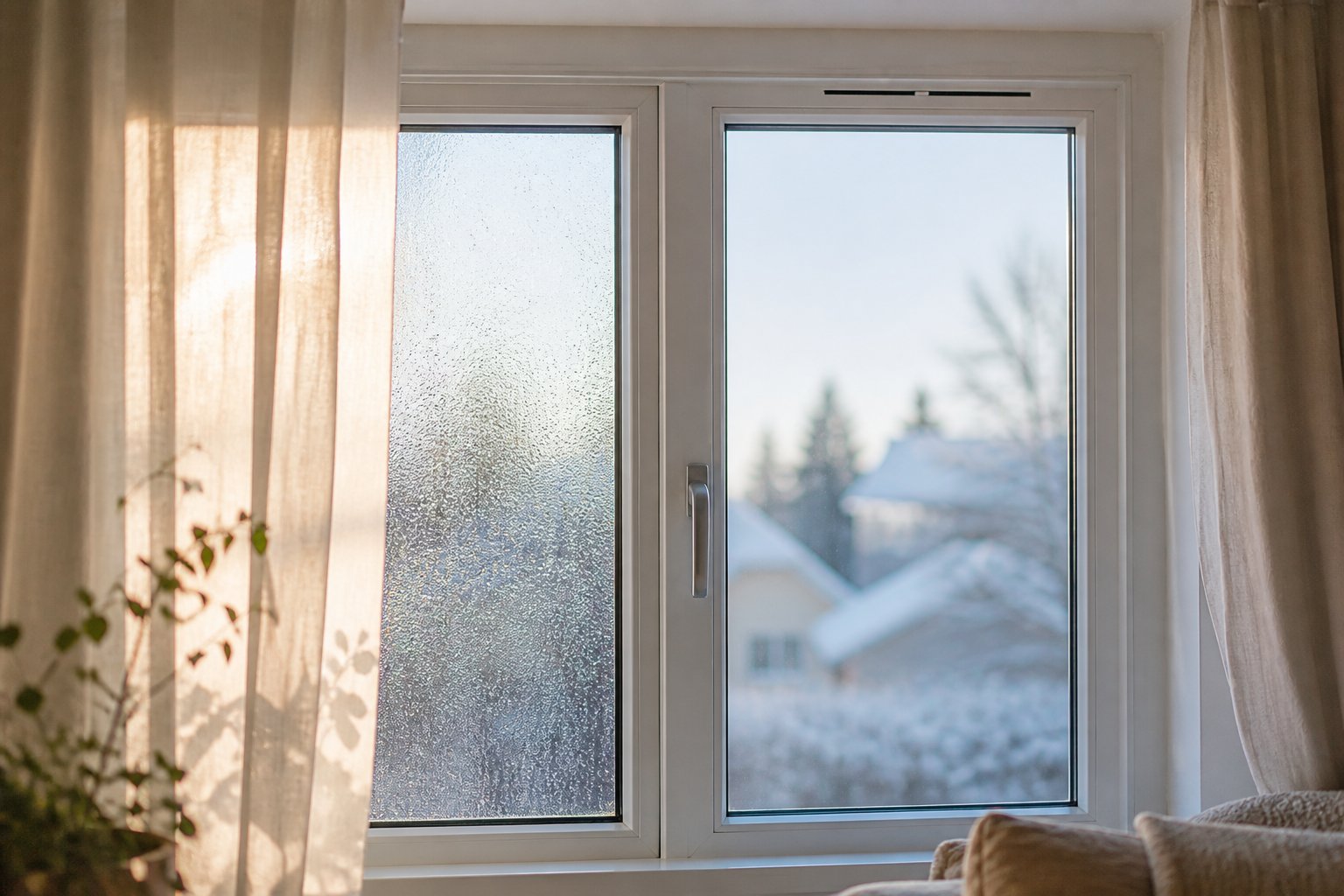 trickle vents installed at the top of a window frame help prevent condensation by maintaining continuous background airflow