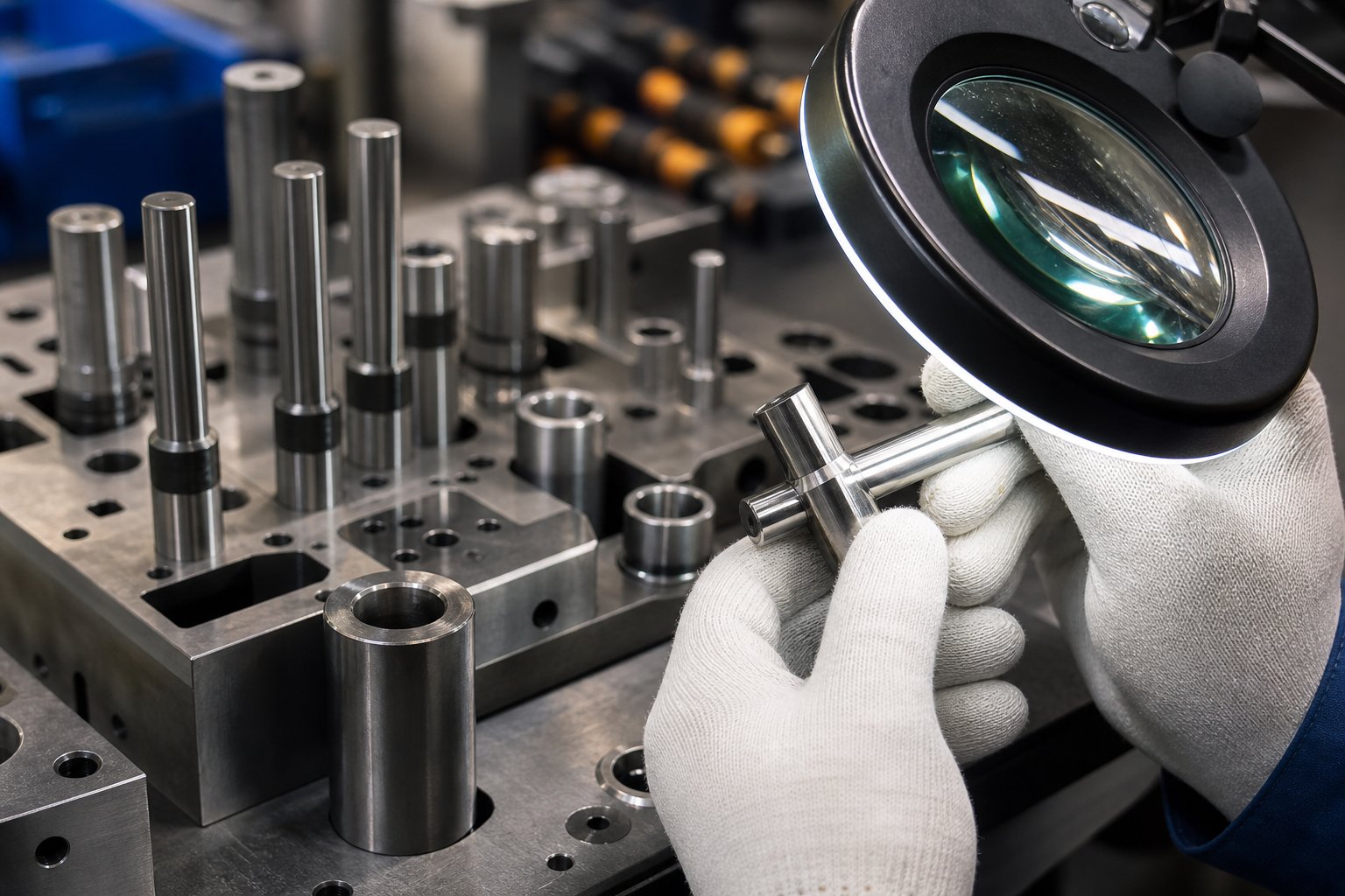 info-1-1 inspection of progressive die punch components during preventive maintenance to ensure tooling longevity