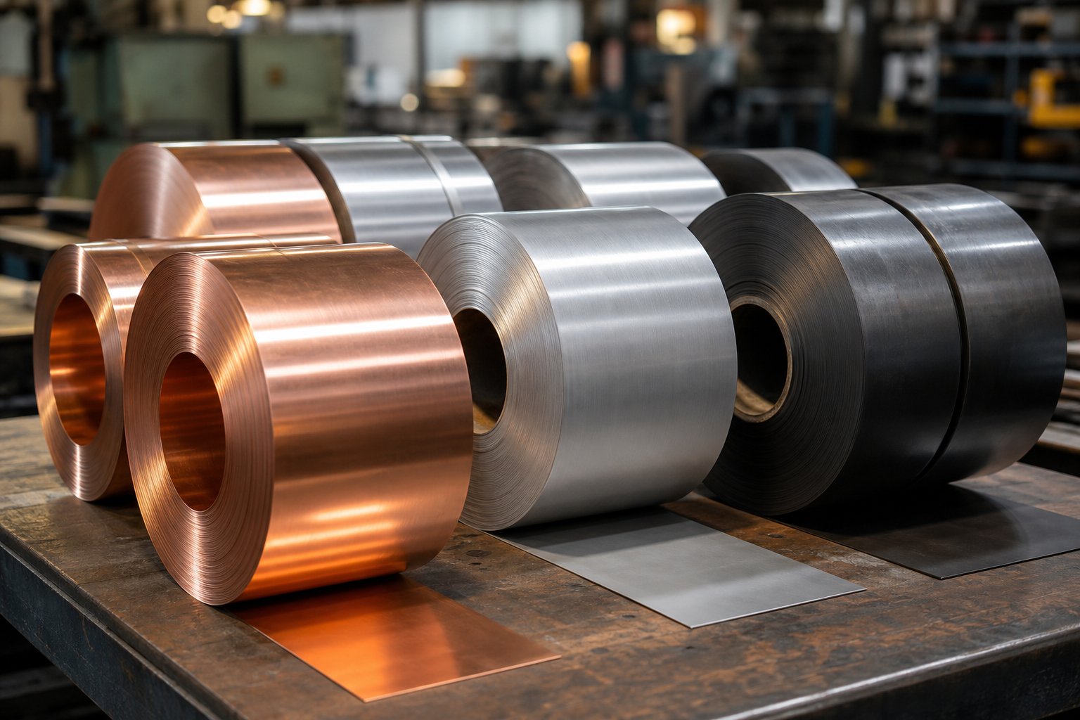 info-1-1 various metal coil materials used in progressive die stamping from copper and brass to steel and aluminum