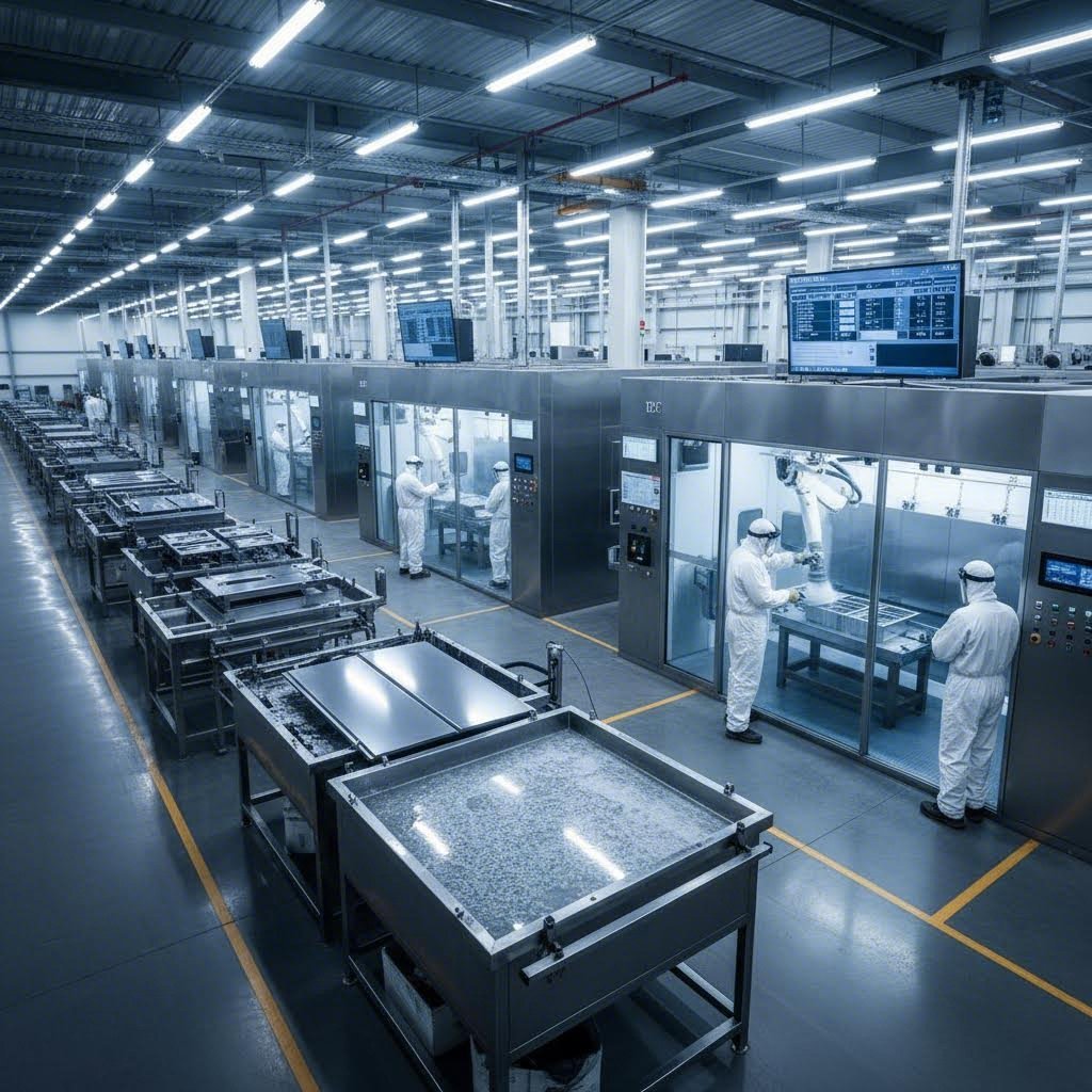 modern sheet metal finishing facility with automated coating and plating equipment