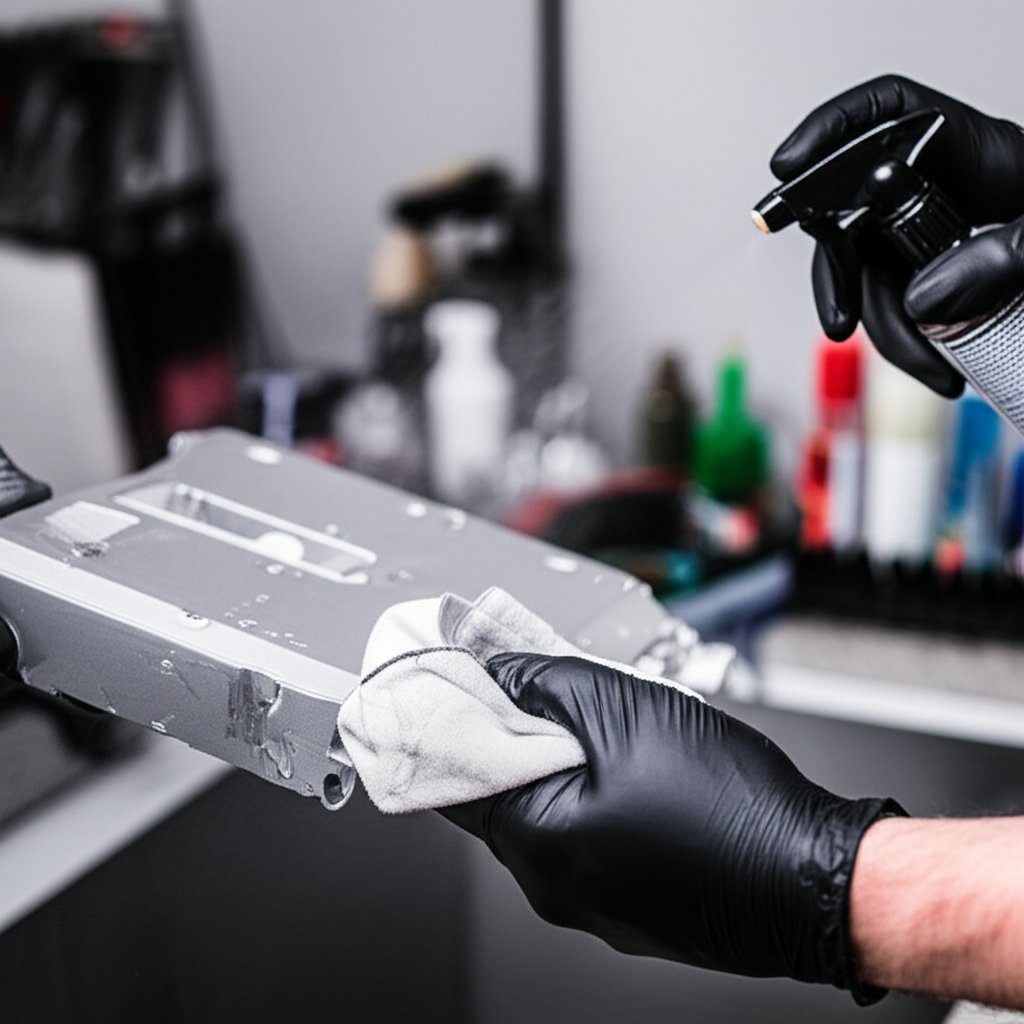 step by step cleaning and repair of a corroded aluminum surface