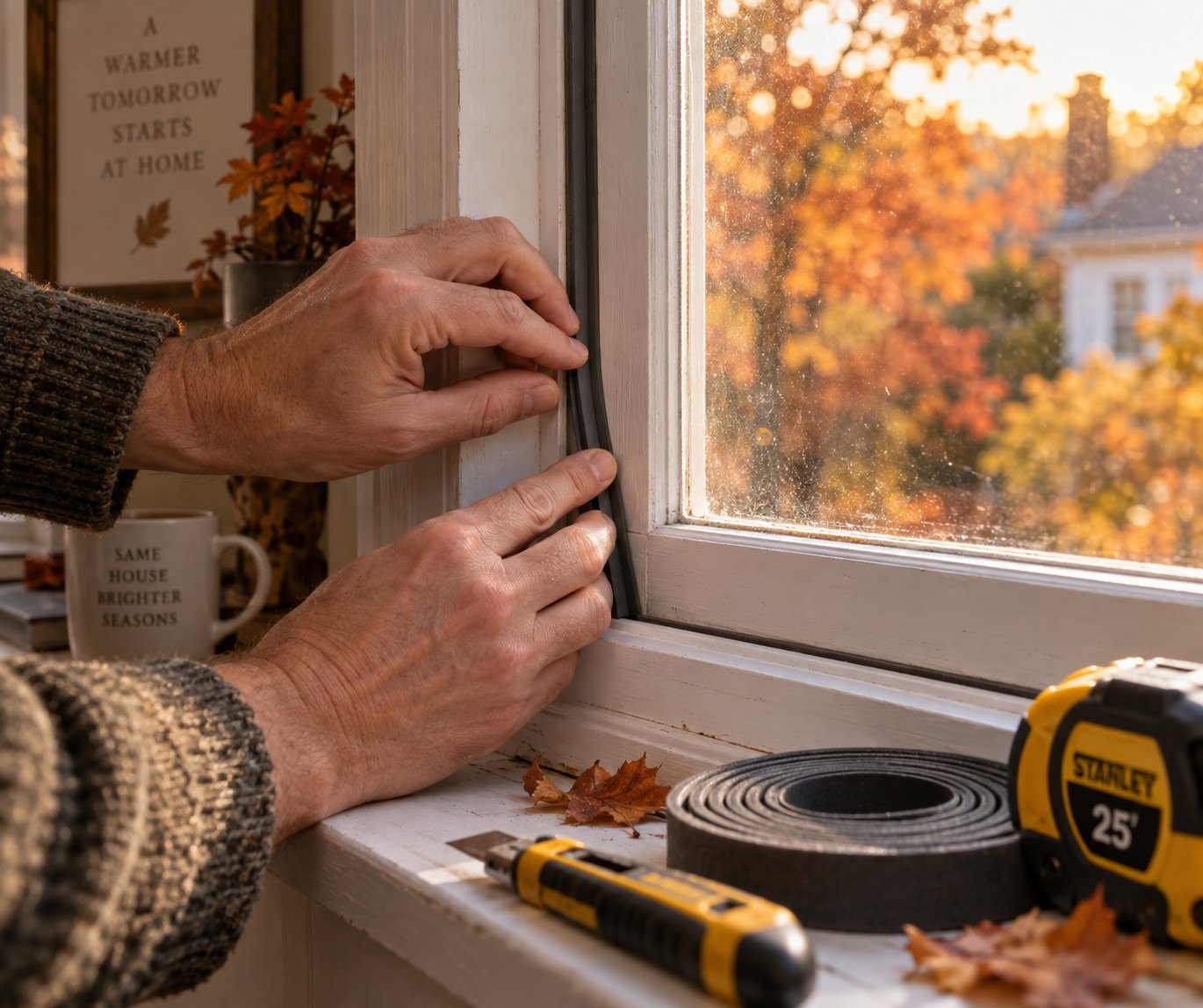 inspecting and replacing weather stripping in early fall prevents cold drafts and reduces winter condensation risk