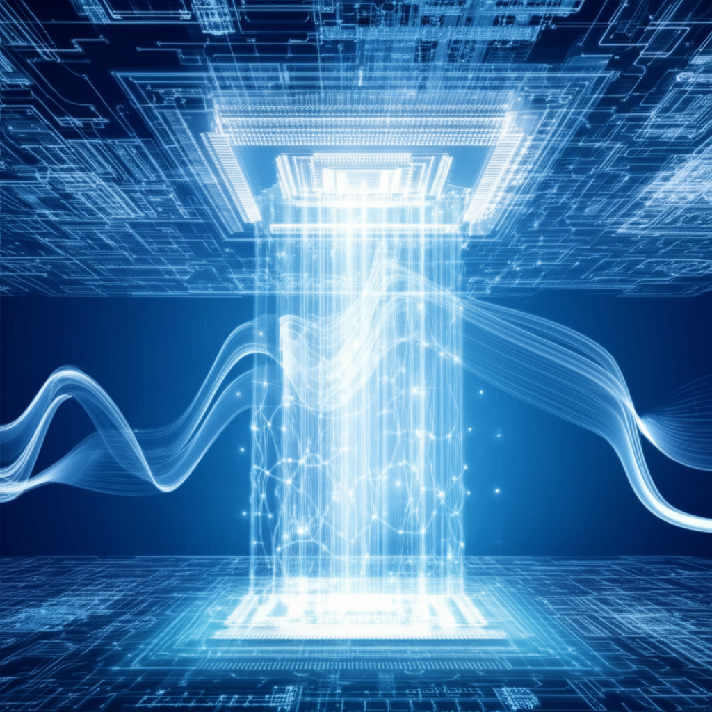conceptual illustration of technical analysis transforming a cad drawing into structured data