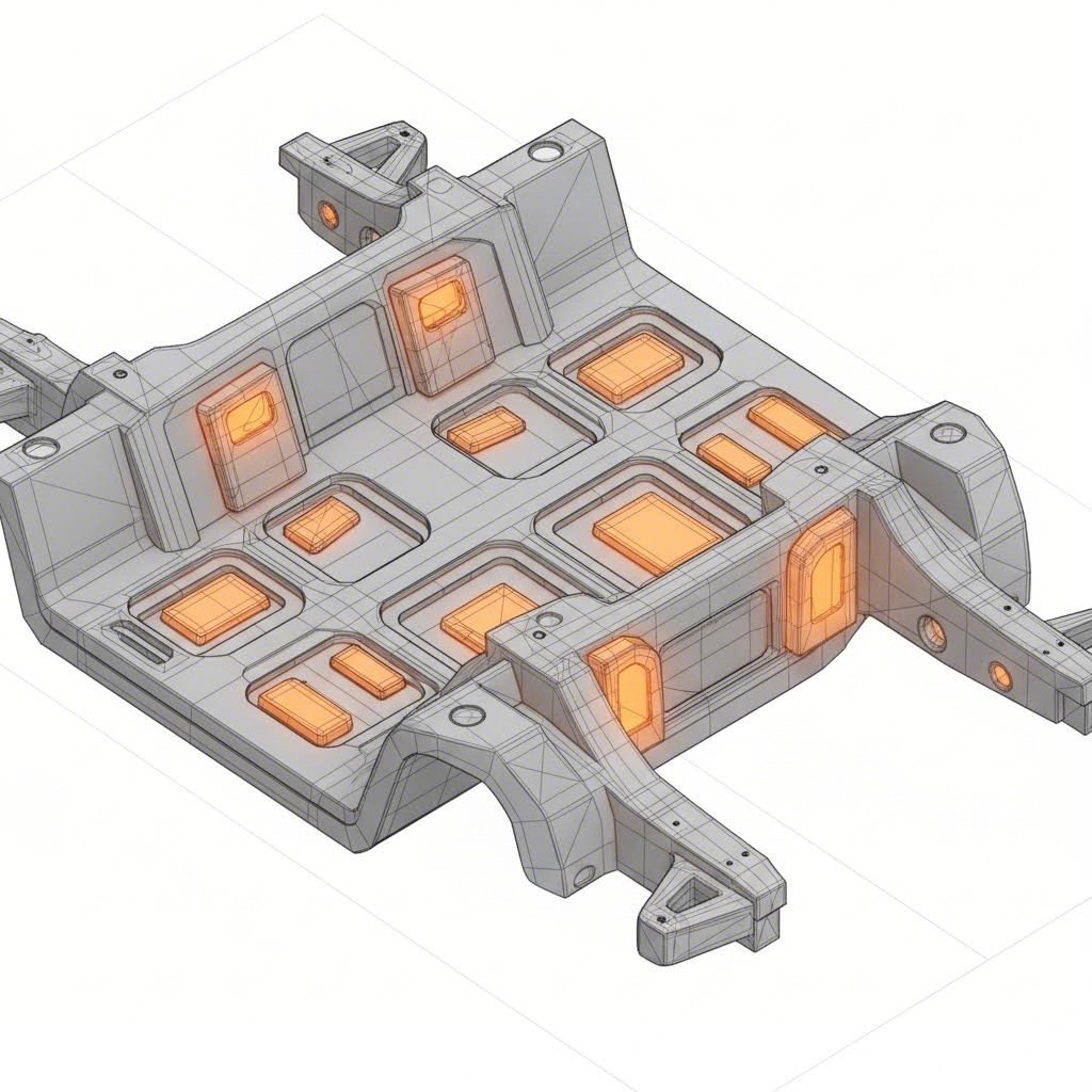 Embossed structural panels enhance rigidity in vehicle chassis design