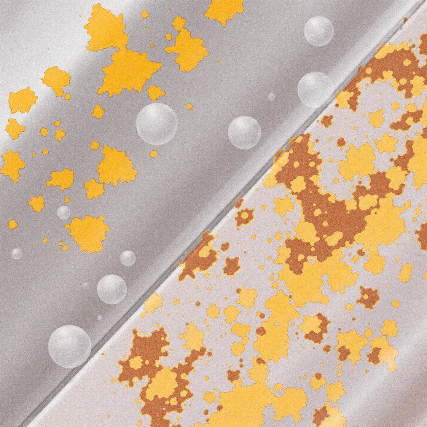 visual comparison of rust on iron versus the protective oxide layer on aluminum surfaces