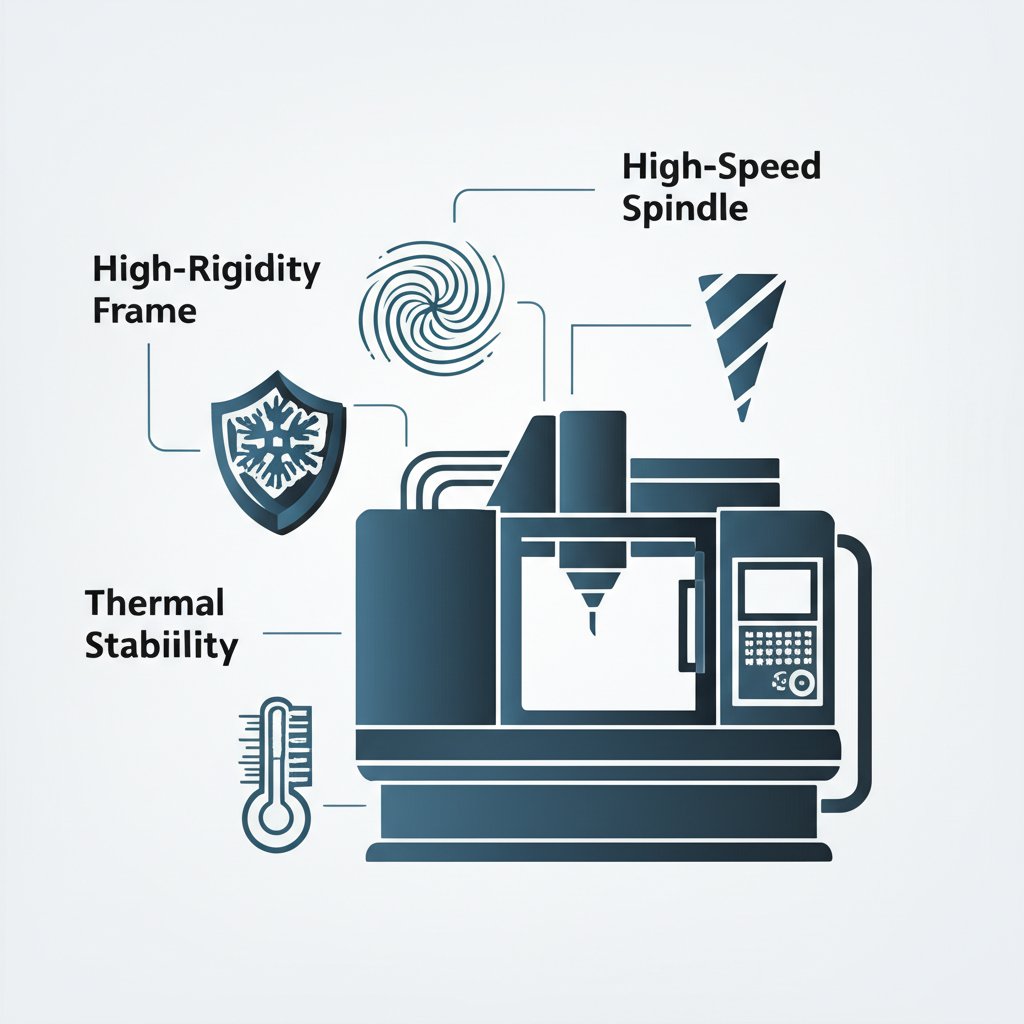 diagram showing essential features of a cnc machine for precision mold making