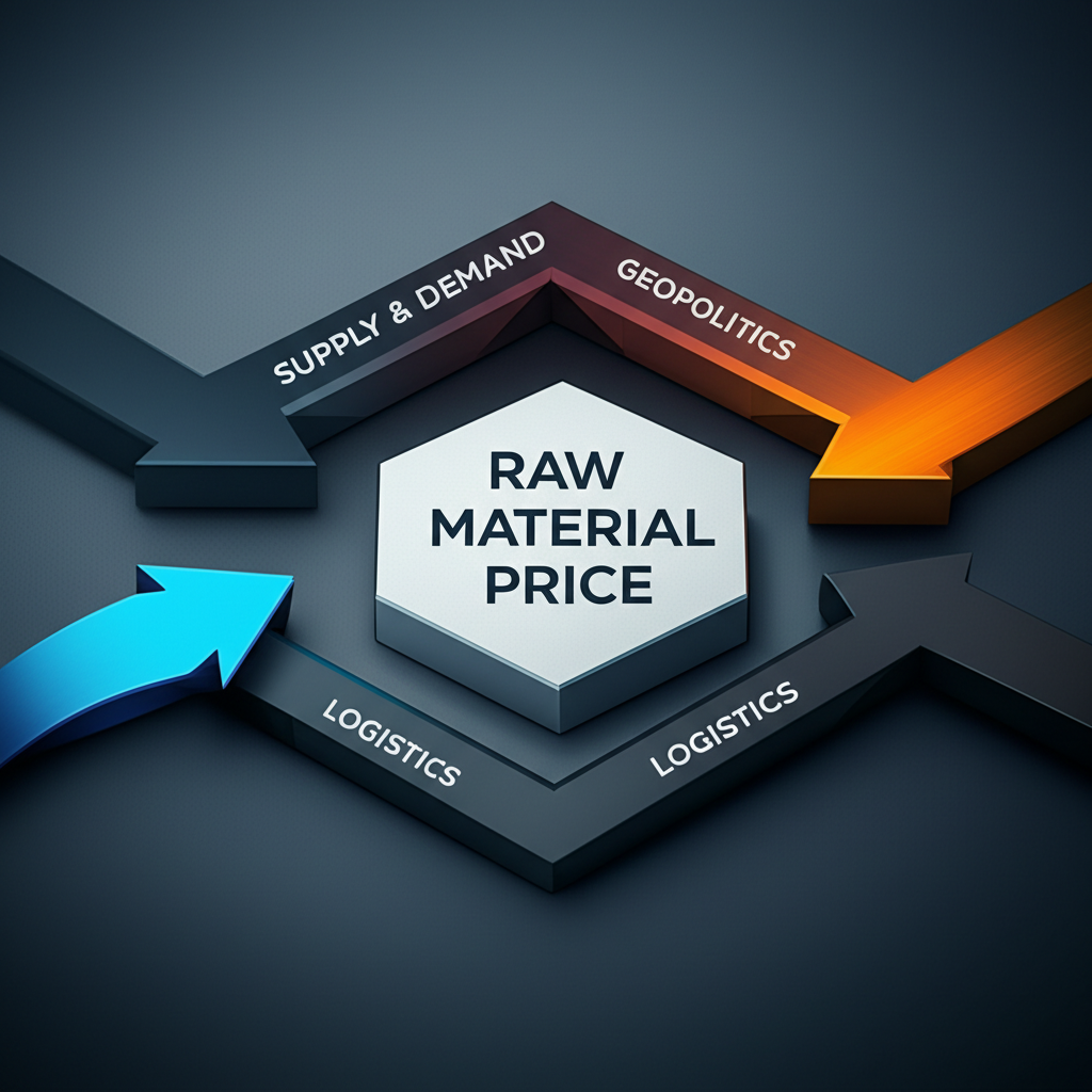 diagram of factors influencing the volatility of raw material prices in manufacturing