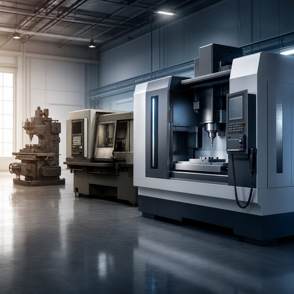 illustration of the shift from early numerical control to modern cnc machining
