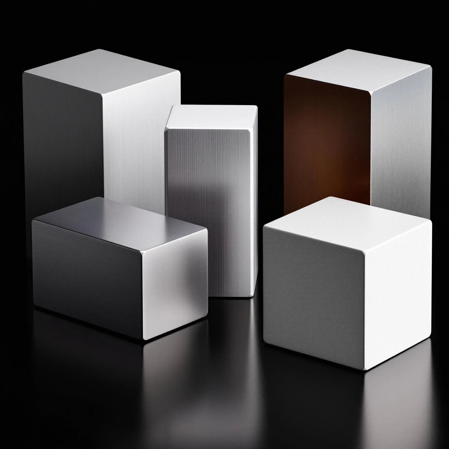 blocks of aluminum and other metals illustrating differences in material properties